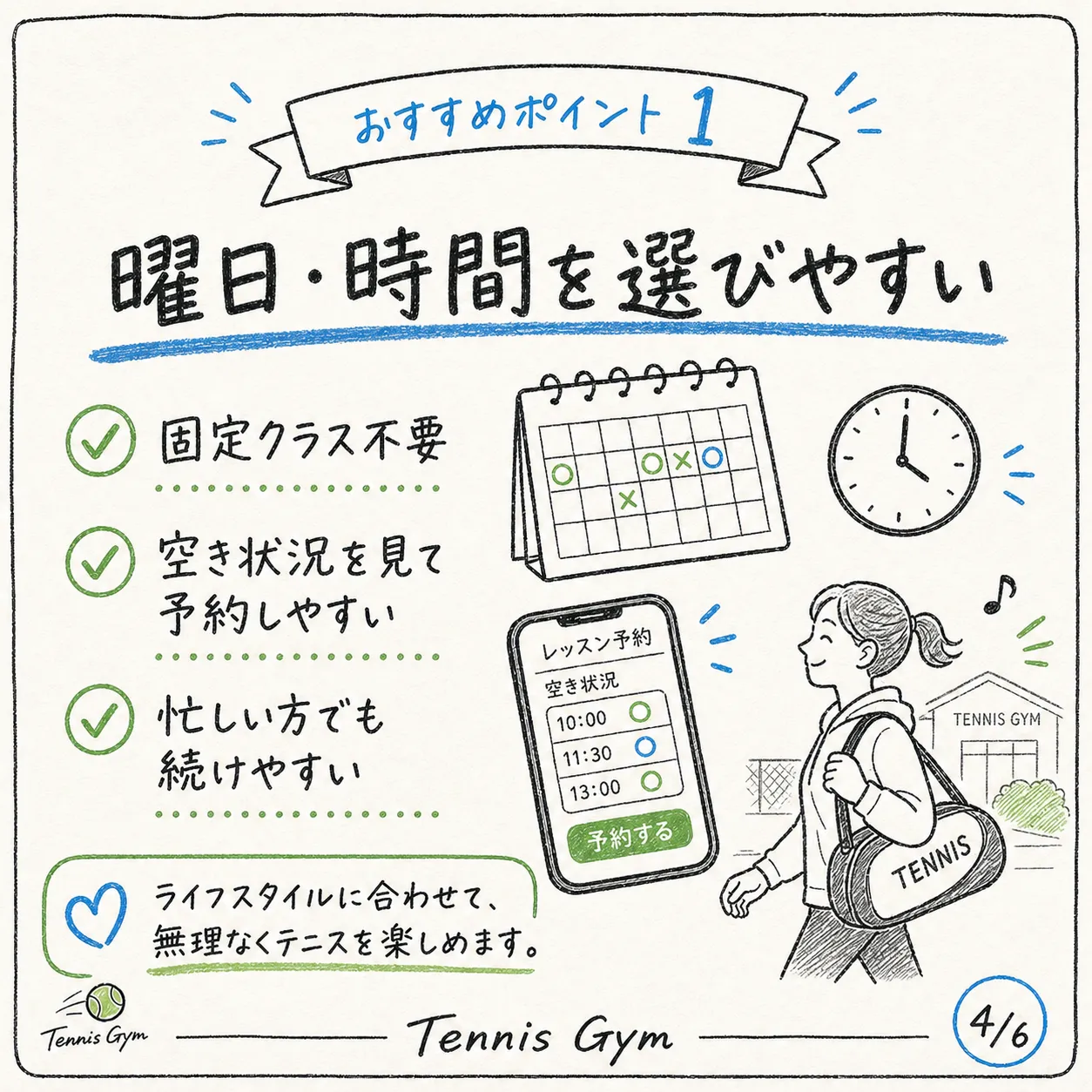 おすすめポイント1 曜日・時間を選びやすい