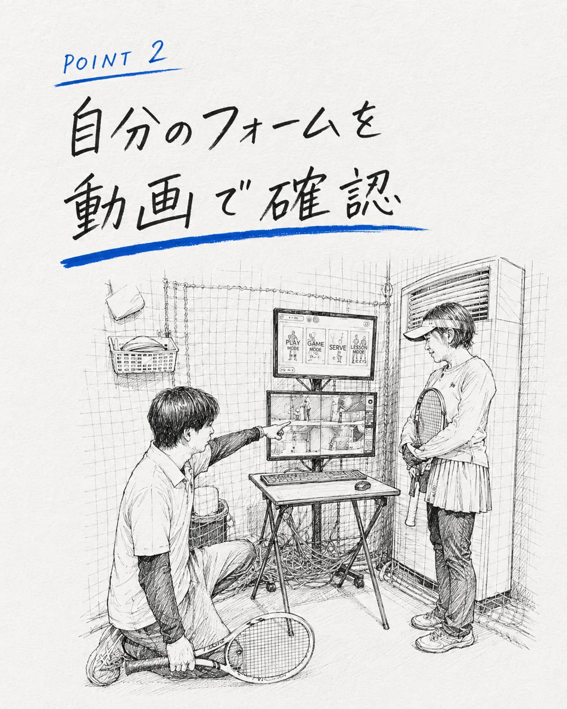 おすすめポイント2 自分のフォームを動画で確認